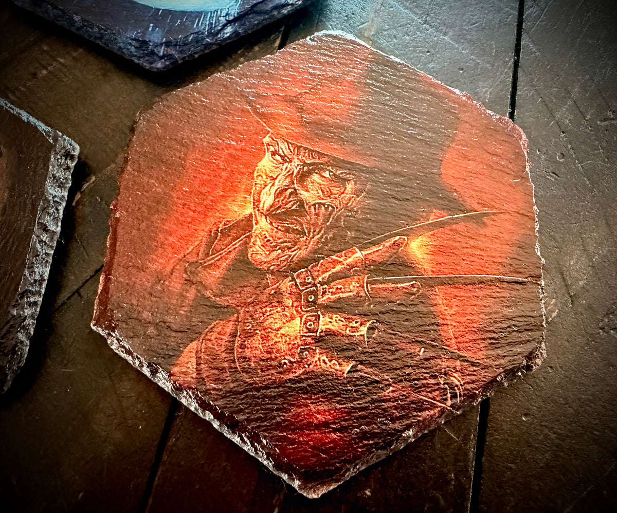 Slate Coaster Set - Icons of Horror Full Color UV ink