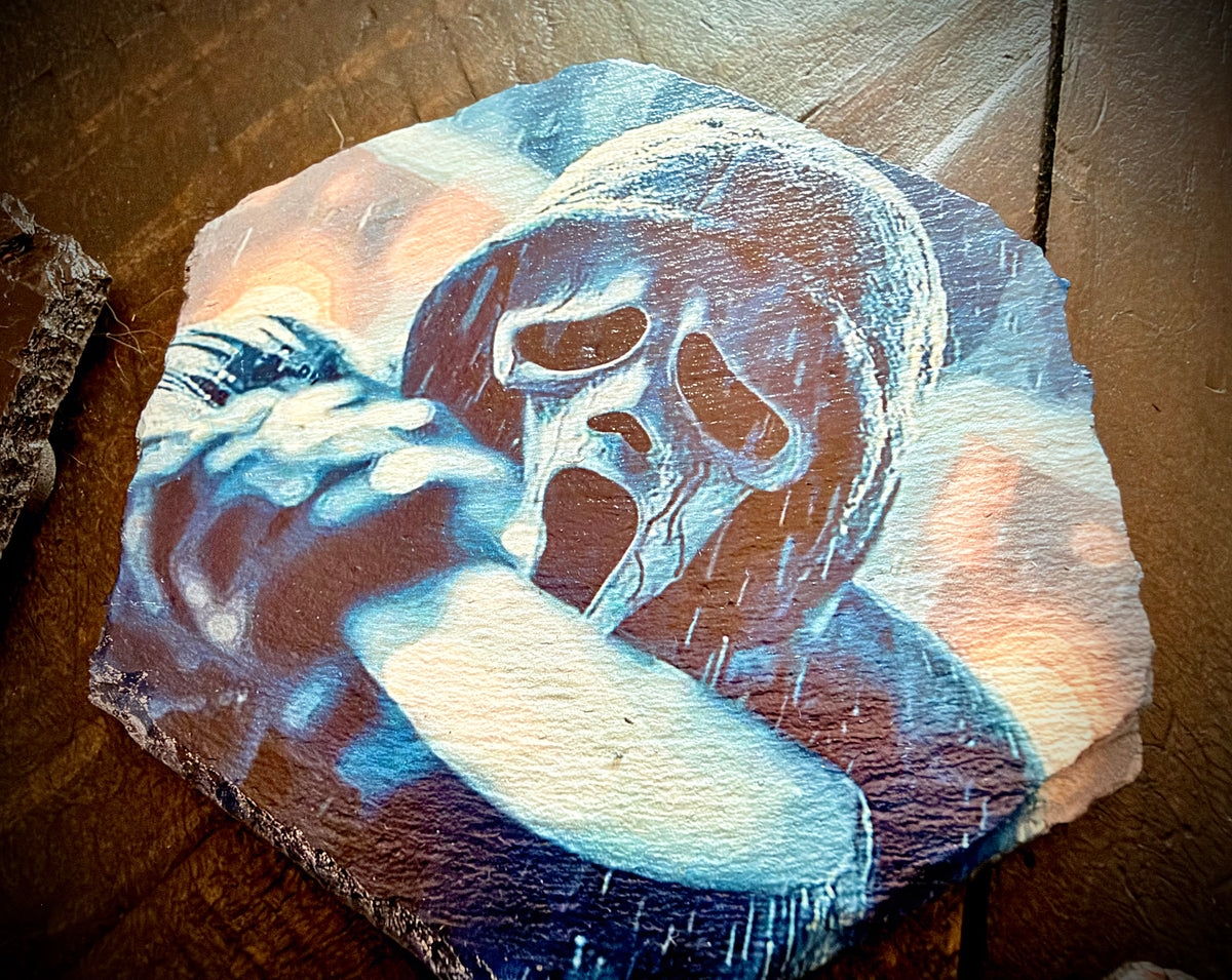 Slate Coaster Set - Icons of Horror Full Color UV ink