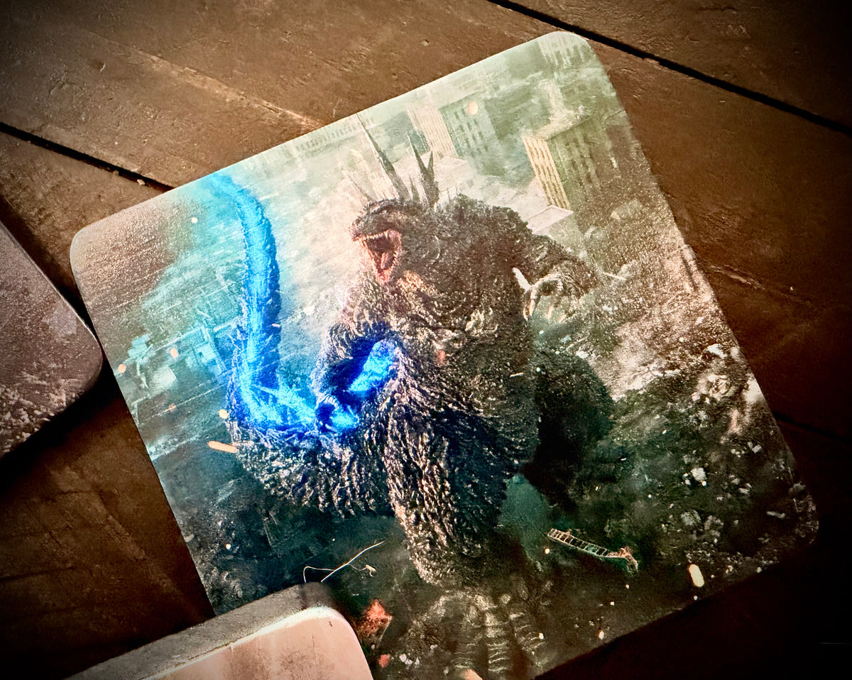 Godzilla Coaster Set - Full Color UV ink on Finished Wood (set of 4)