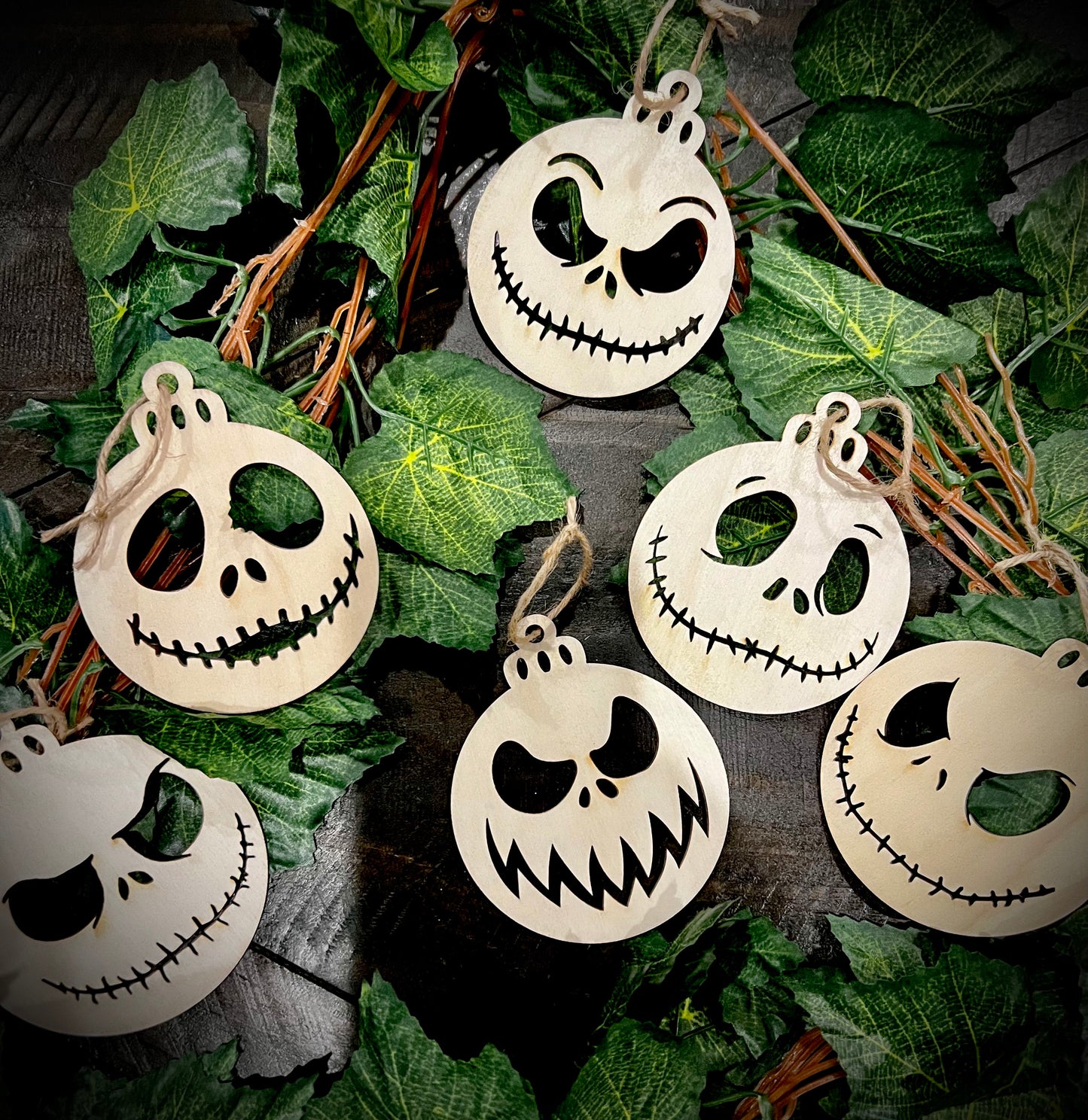 Ornament Set - Jack Skellington Faces (set of 6) Nightmare B4 Christmas