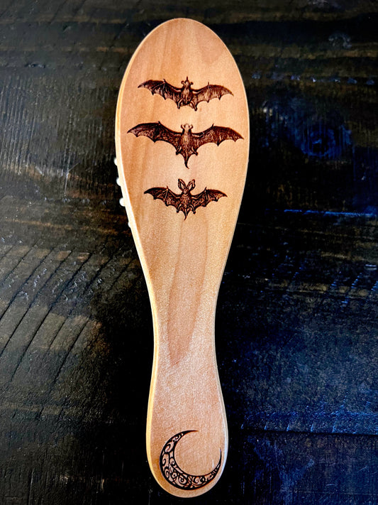 Travel Brush - Triple Bat Design Engraved 6.5"