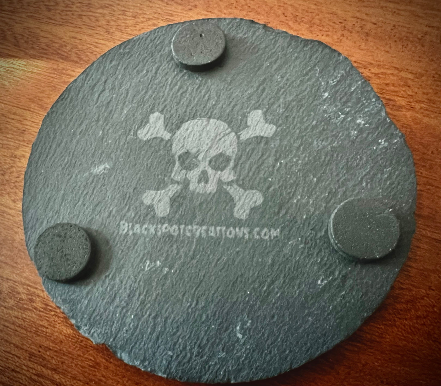 Coaster Set - Cats & Moons Engraved on Slate (Set of Four with rubber backing)
