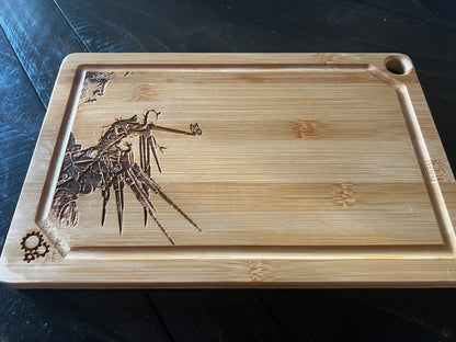 Cutting / Charcuterie Board - Edward Scissorhands Engraved on Bamboo Cutting Board