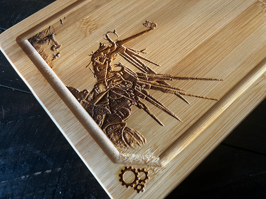 Charcuterie Board - Edward Scissorhands Engraved on Bamboo Cutting Board