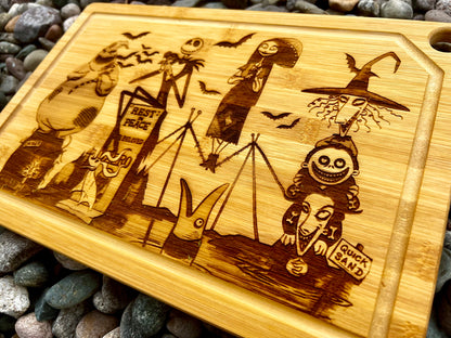 Cutting / Charcuterie Board - Nightmare Before Christmas Haunted Mansion Mash Up