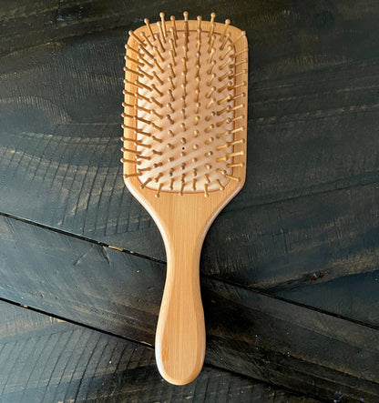 Hairbrush  - "Strange and Unusual" Engraved on Bamboo Handle