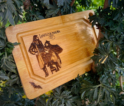 Cutting / Charcuterie Board - Laszlo & Nadja "Bats" WWDITS inspired on Bamboo