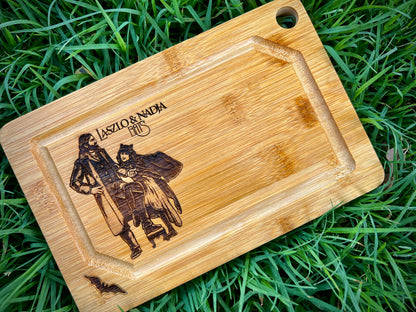 Cutting / Charcuterie Board - Laszlo & Nadja "Bats" WWDITS inspired on Bamboo