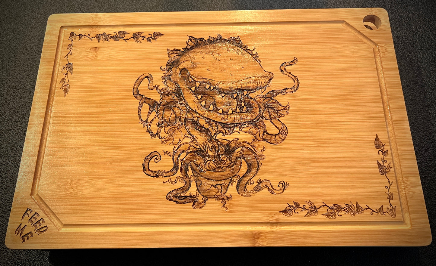 Cutting / Charcuterie Board - Little Shop of Horrors Audrey II Feed Me