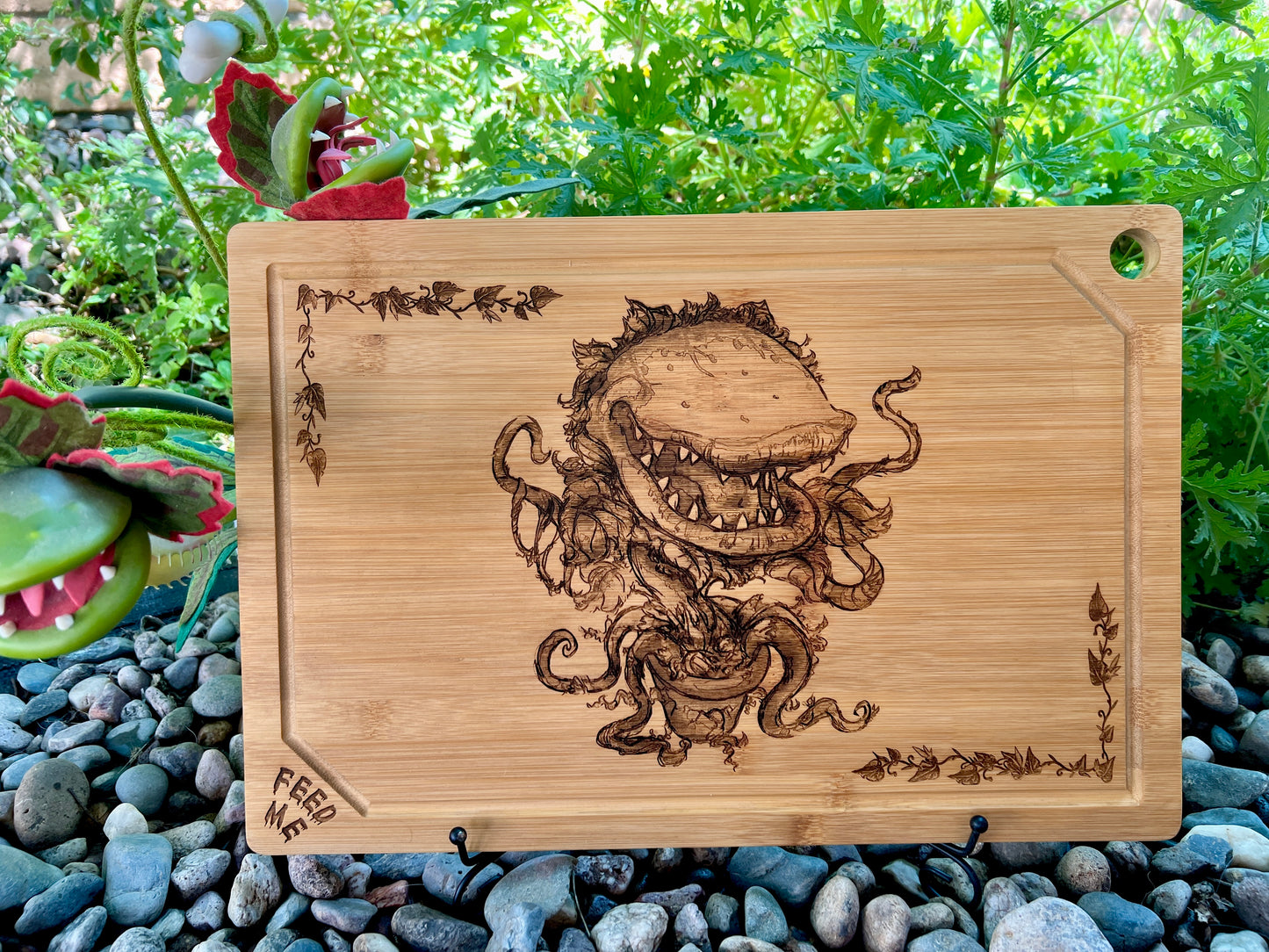 Cutting / Charcuterie Board - Little Shop of Horrors Audrey II Feed Me