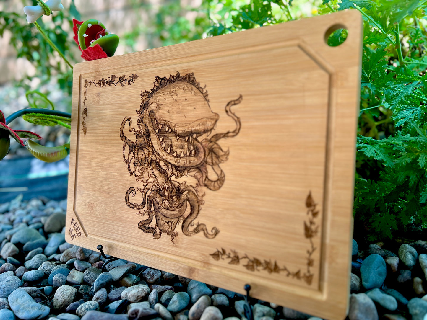 Cutting / Charcuterie Board - Little Shop of Horrors Audrey II Feed Me
