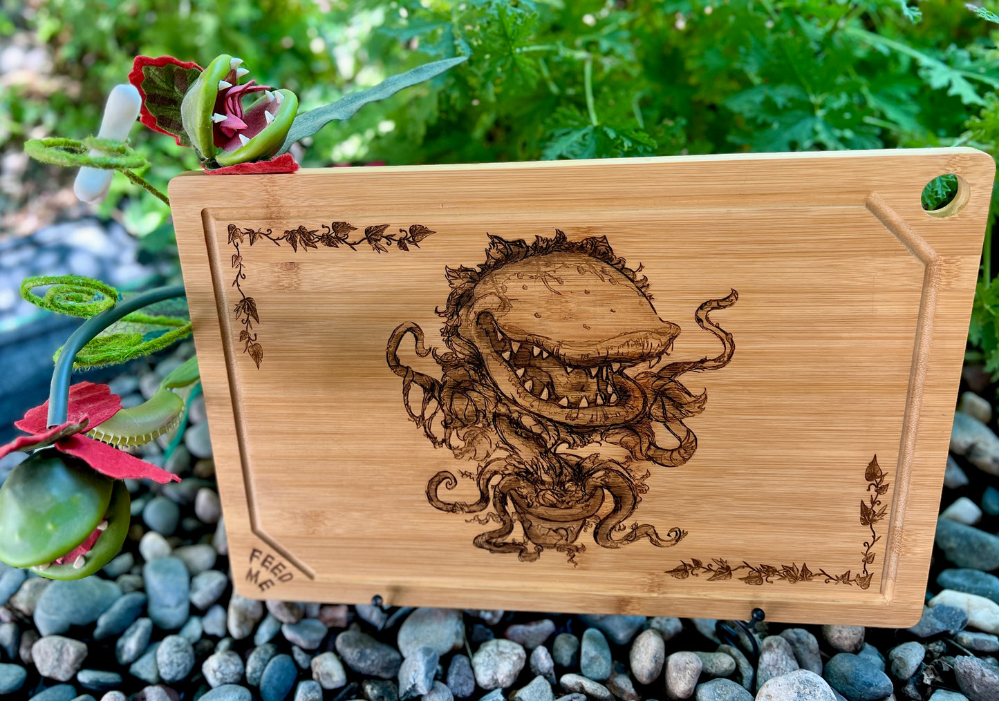 Cutting / Charcuterie Board - Little Shop of Horrors Audrey II Feed Me