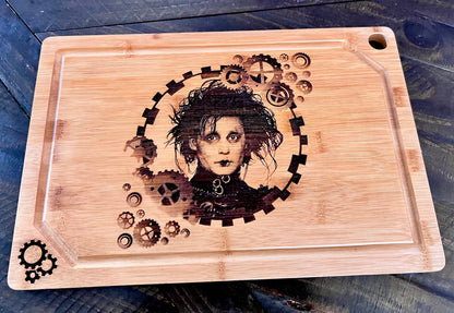 Cutting / Charcuterie Board - Edward Scissorhands (version 2) Engraved on Bamboo