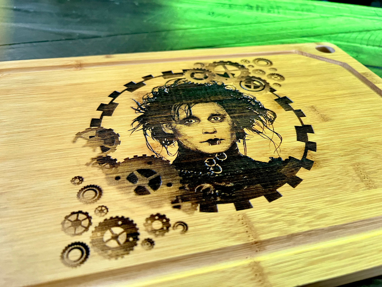 Cutting / Charcuterie Board - Edward Scissorhands (version 2) Engraved on Bamboo