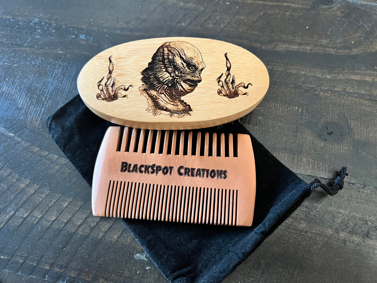 Beard Brush - Creature from the Black Lagoon w/ comb and travel bag