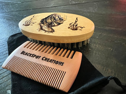 Beard Brush - Creature from the Black Lagoon w/ comb and travel bag