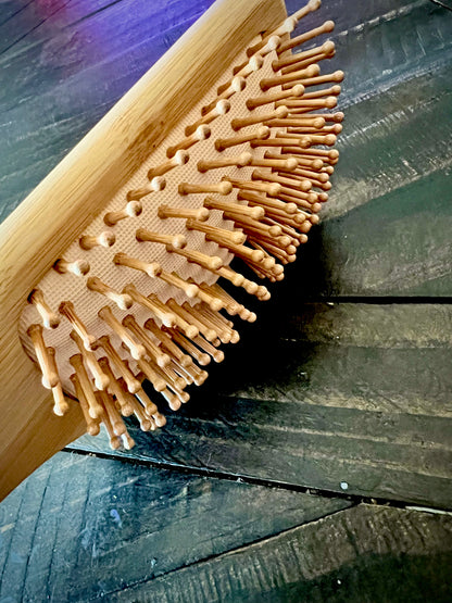 Hairbrush - Freddy Krueger engraved on large bamboo paddle brush with Bamboo Bristles