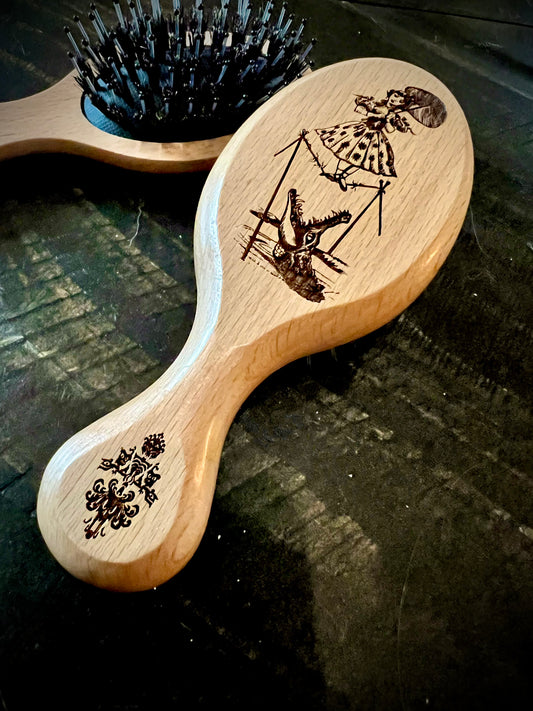 Travel Size Hairbrush - Sally Slater engraving with boar bristles Haunted Mansion