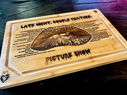 Cutting / Charcuterie Board - Rocky Horror Engraved on Bamboo Cutting Board Science Fiction Double Feature