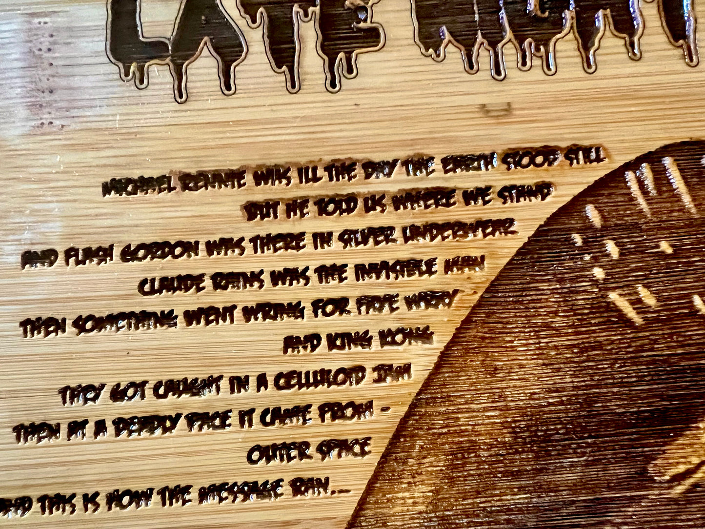 Cutting / Charcuterie Board - Rocky Horror Engraved on Bamboo Cutting Board Science Fiction Double Feature