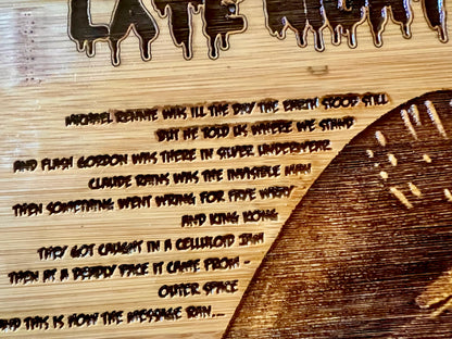Cutting / Charcuterie Board - Rocky Horror Engraved on Bamboo Cutting Board Science Fiction Double Feature