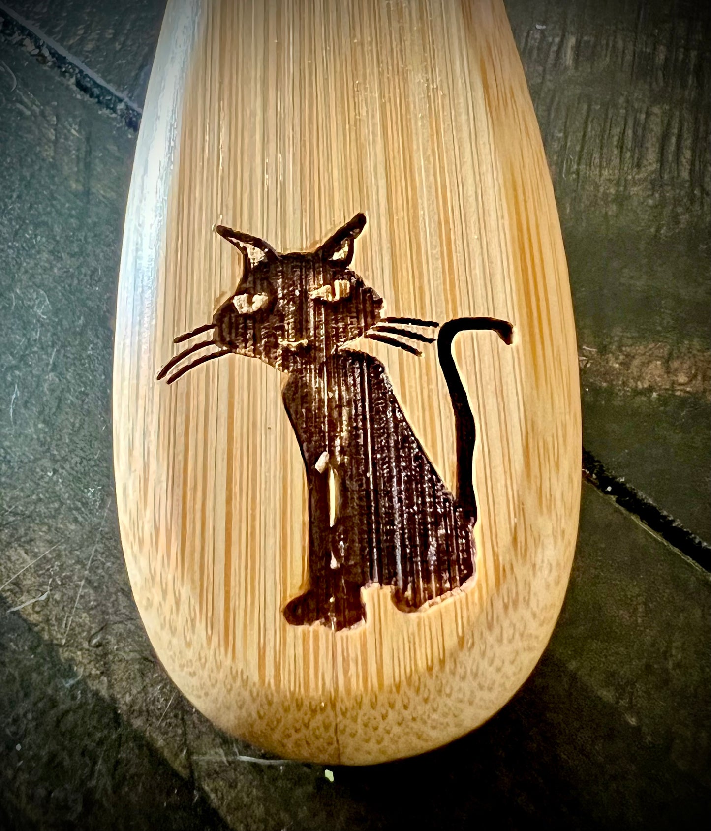 Hairbrush  - Coraline Engraved on Bamboo Handle