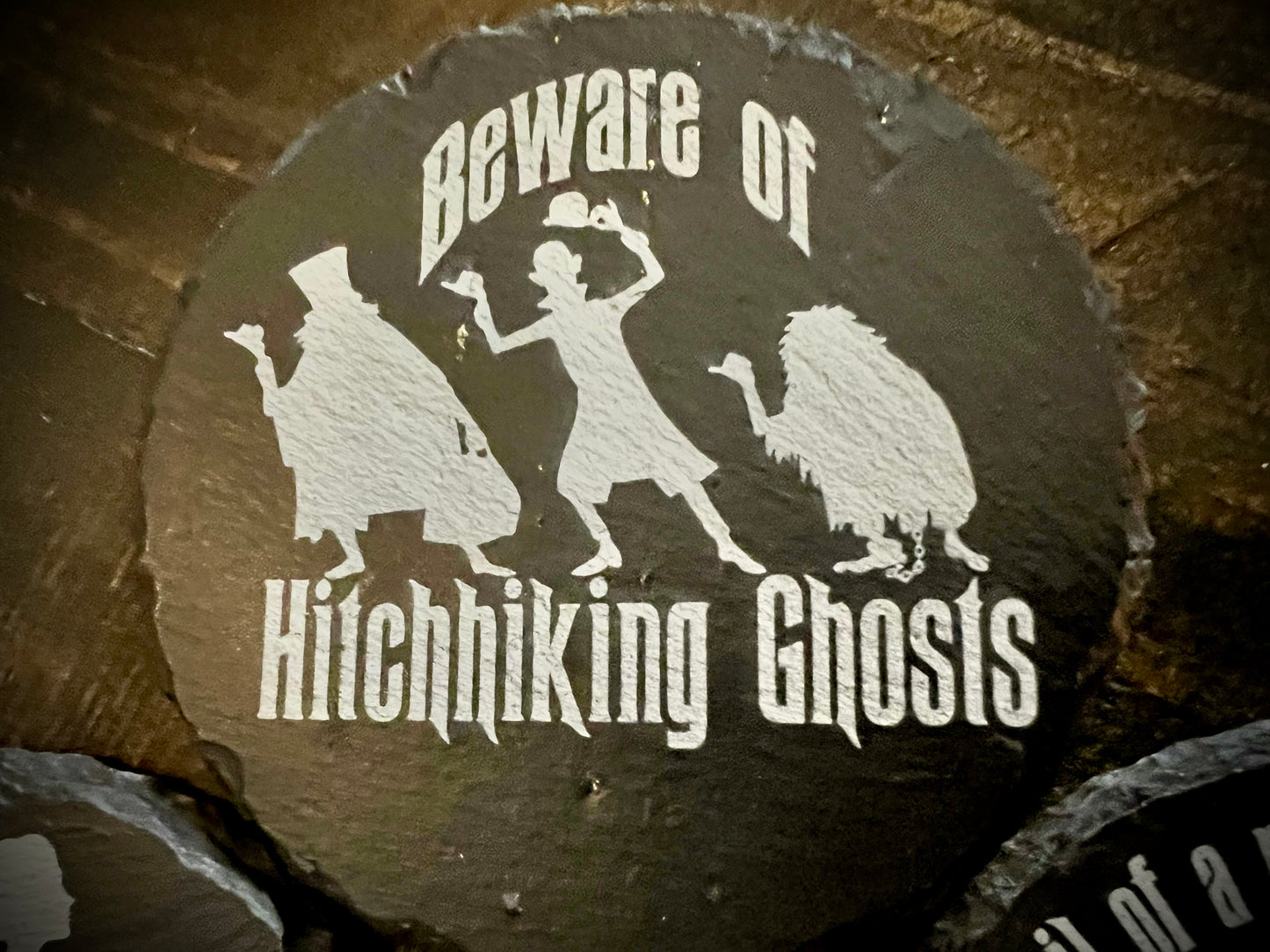 Coaster Set - Haunted Mansion etched on Slate (set of four)