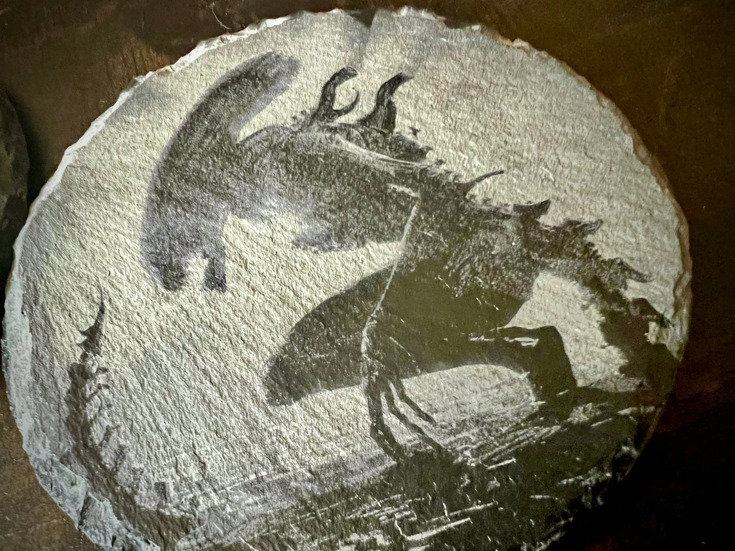 Coaster Set - Alien Xenomorph Engraved on Slate (Set of four)