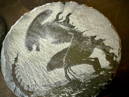 Coaster Set - Alien Xenomorph Engraved on Slate (Set of four)