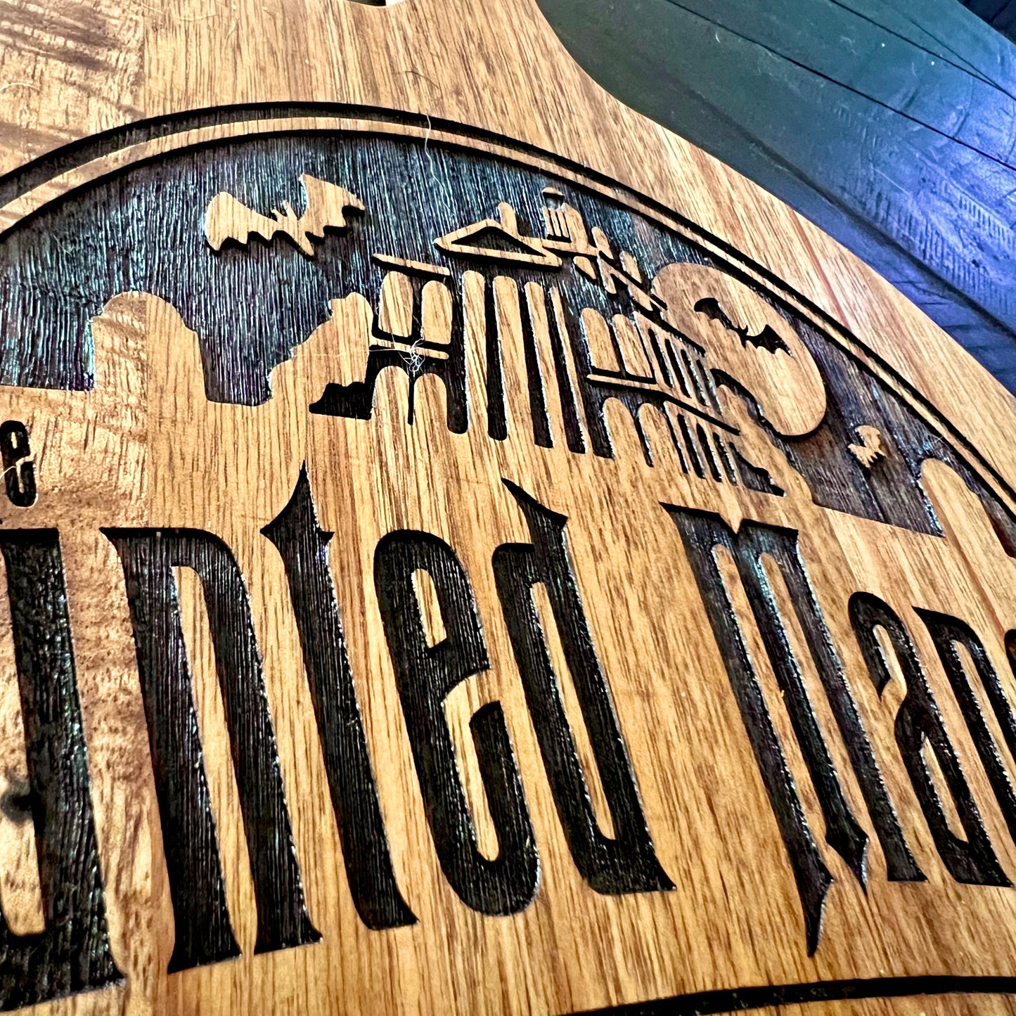 Charcuterie & Cutting Board - Haunted Mansion Engraved on beautiful round Acacia wood