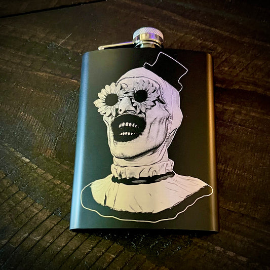 Flask - Art the Clown 8oz (includes funnel) Stainless Steel Terrifier