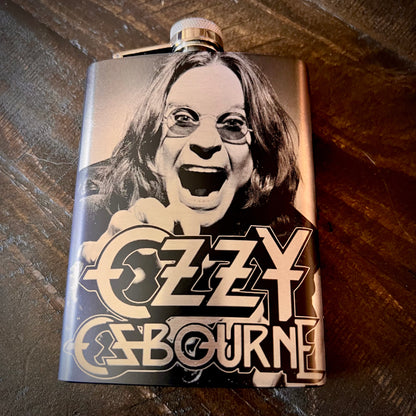 Flask - Ozzy Osbourne 8oz (includes funnel) Stainless Steel