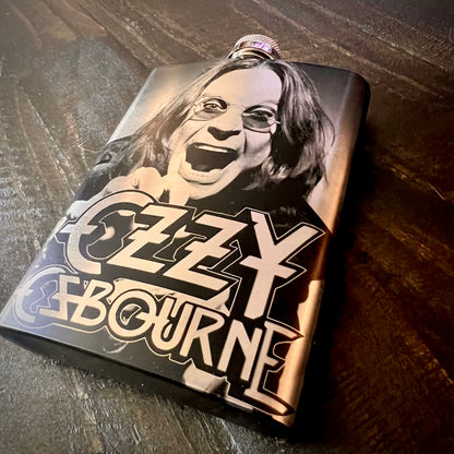Flask - Ozzy Osbourne 8oz (includes funnel) Stainless Steel