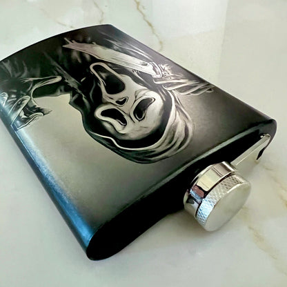 Flask - Ghostface II 8oz (includes funnel) Stainless Steel Scream Design 2