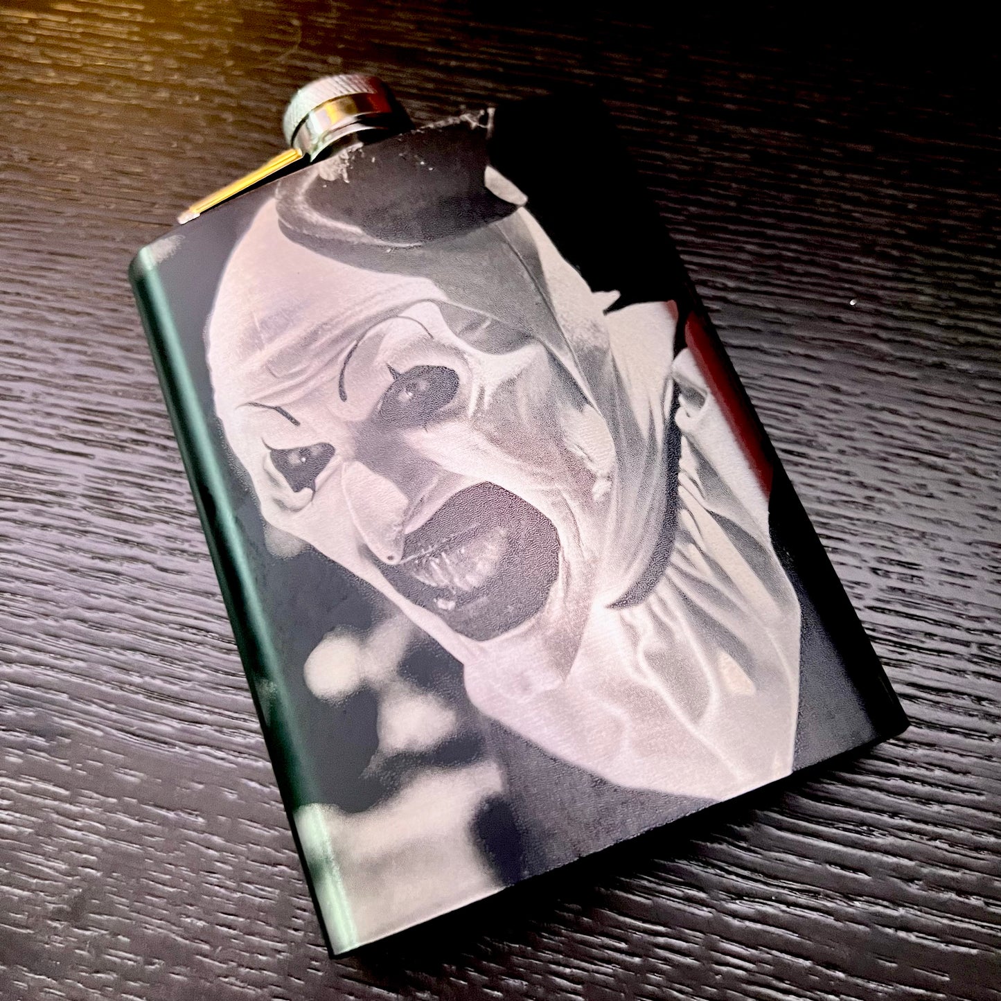 Flask - Art the Clown 8oz (includes funnel) Stainless Steel Terrifier Design 2