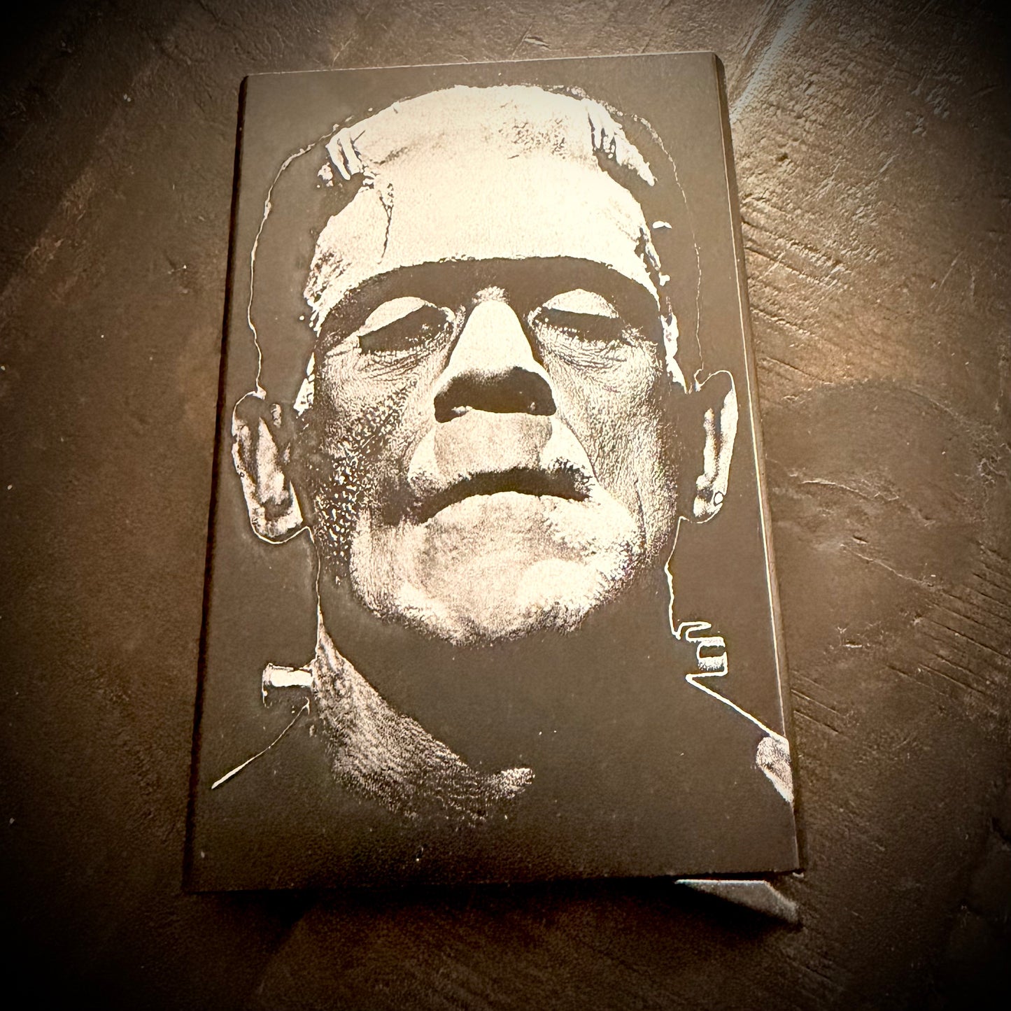 Wallet - Frankenstein Monster engraved metal card wallet