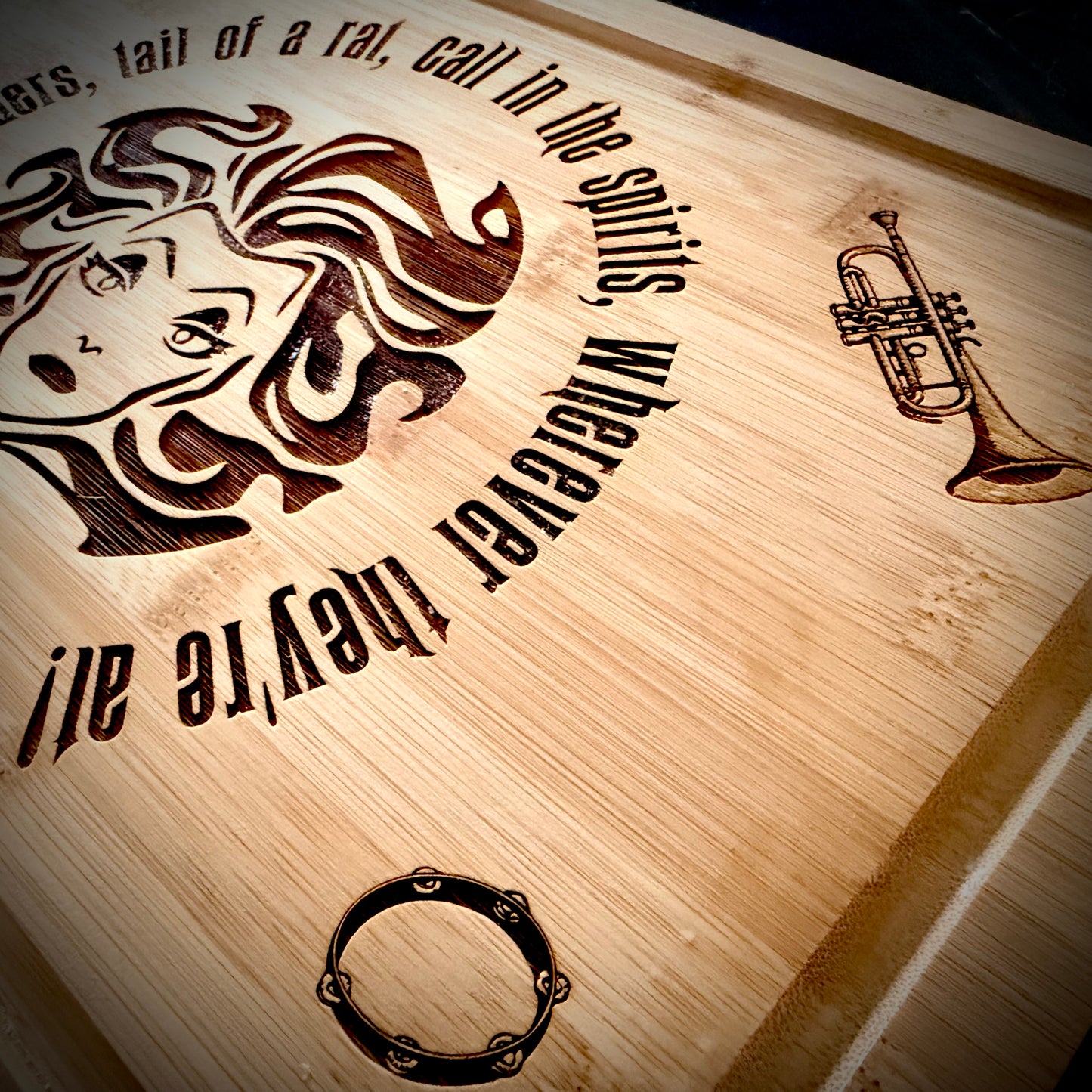 Cutting / Charcuterie Board - Madame Leota engraved on heavy duty bamboo Haunted Mansion