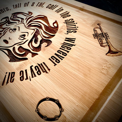 Cutting / Charcuterie Board - Madame Leota engraved on heavy duty bamboo Haunted Mansion