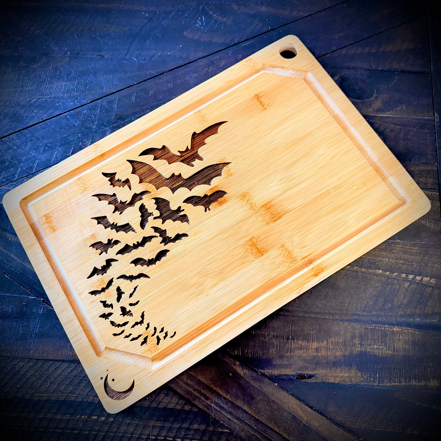 Cutting / Charcuterie Board - Bats!  Engraved on Bamboo