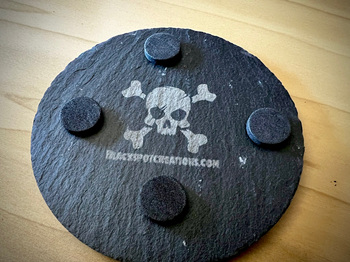 Coaster Set - Ring of bats engraved on slate (Set of 4)