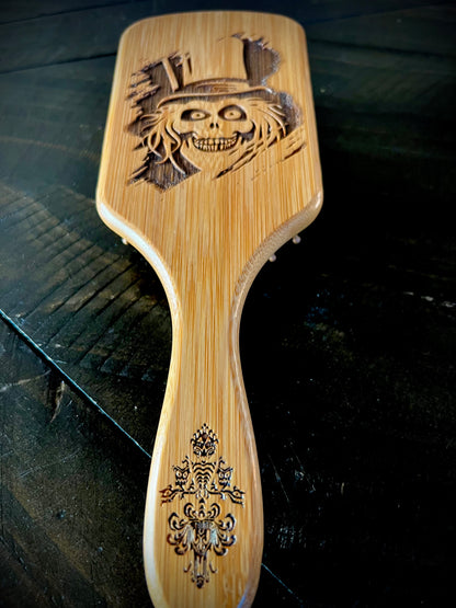 Hairbrush - Hatbox Ghost Engraved on Bamboo