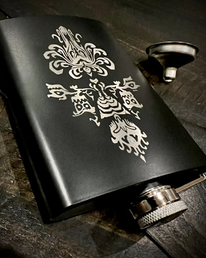 Flask - Haunted Wallpaper 8oz (includs funnel)Stainless Steel