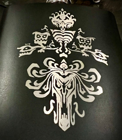 Flask - Haunted Wallpaper 8oz (includs funnel)Stainless Steel