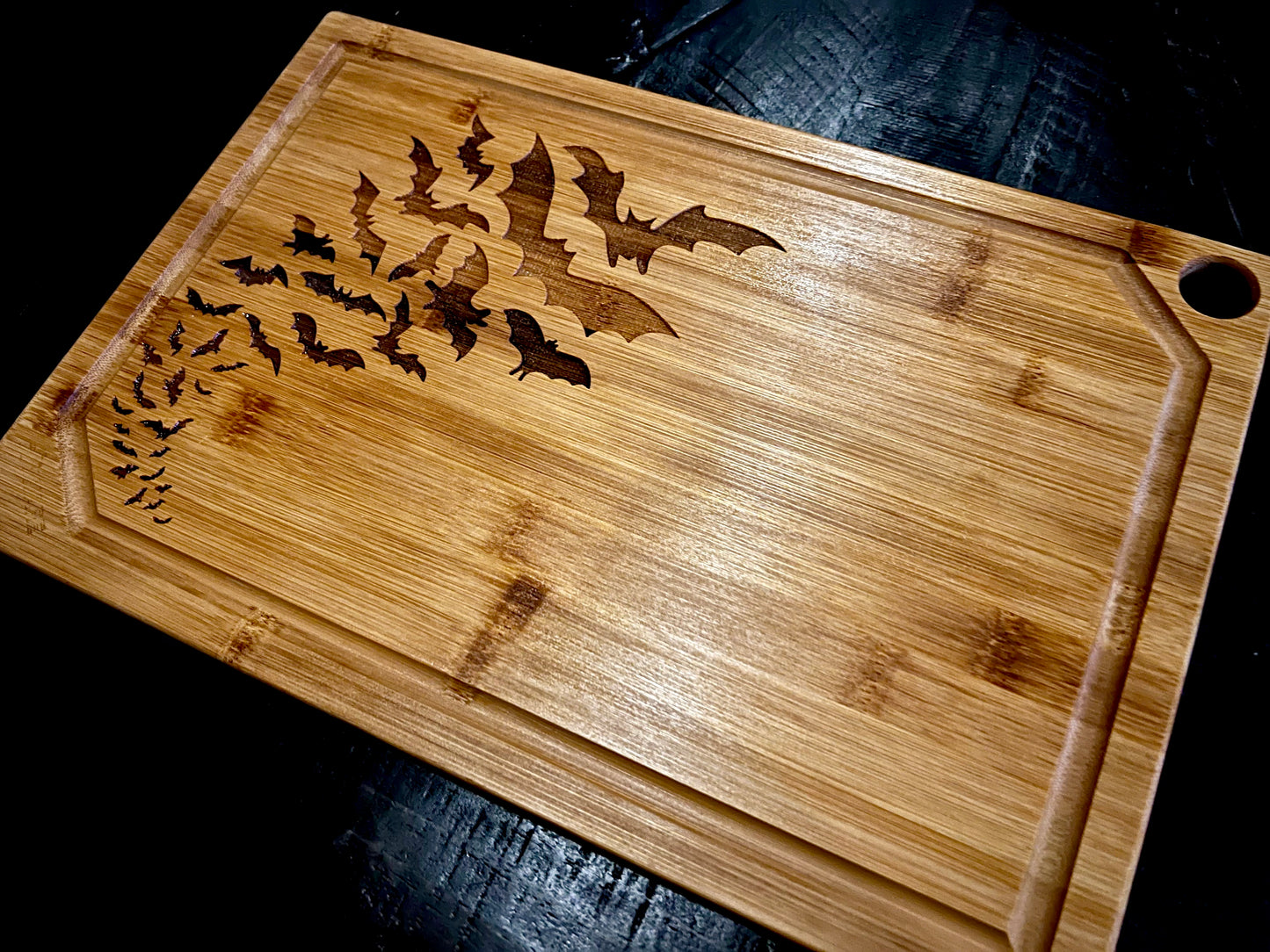 Charcuterie Board - Bats!  Engraved on Bamboo